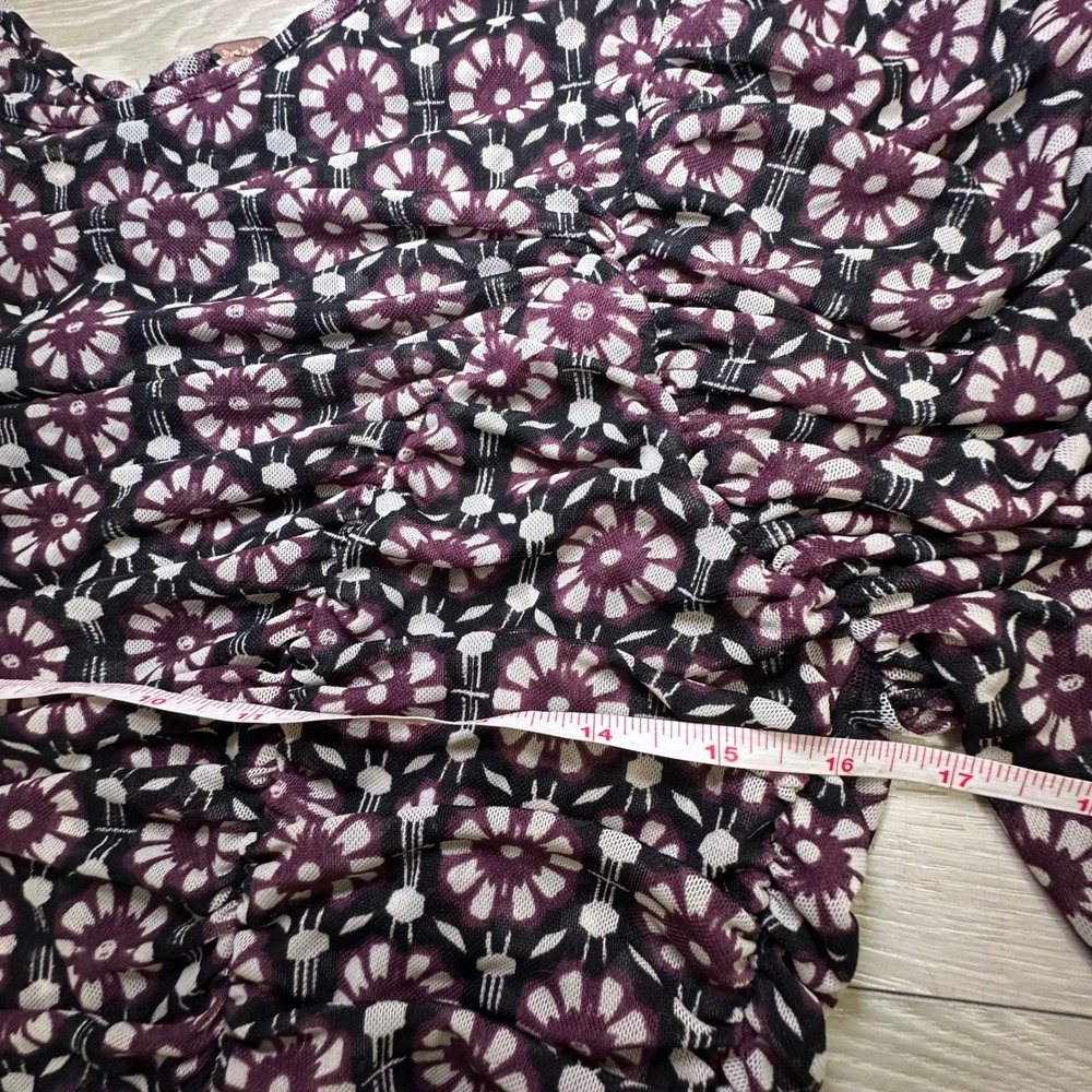 Free people Briella midi women's dress black floral stretchy bodycon sheer m - Picture 15 of 15